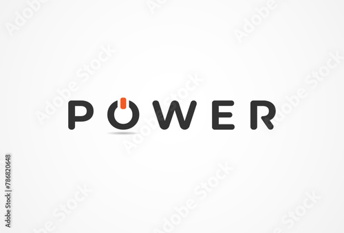Power Button logo. letter O and power button combination, Flat style Logo Design Template, vector illustration