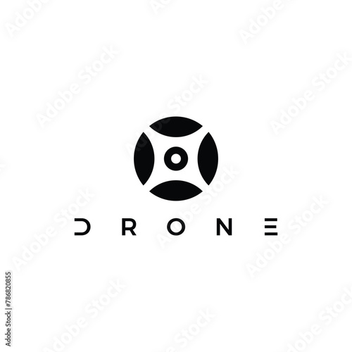 Simple drone logo icon vector