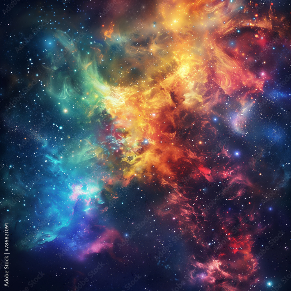 Fototapeta premium Abstract Colorful Space Wave Art Image