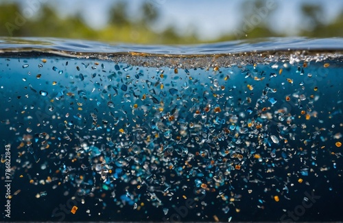 Micro Plastics in Water - Water Contamination - Polluted Earth Concept