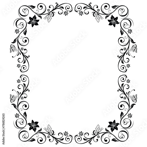 Vector floral classic ornament frame element