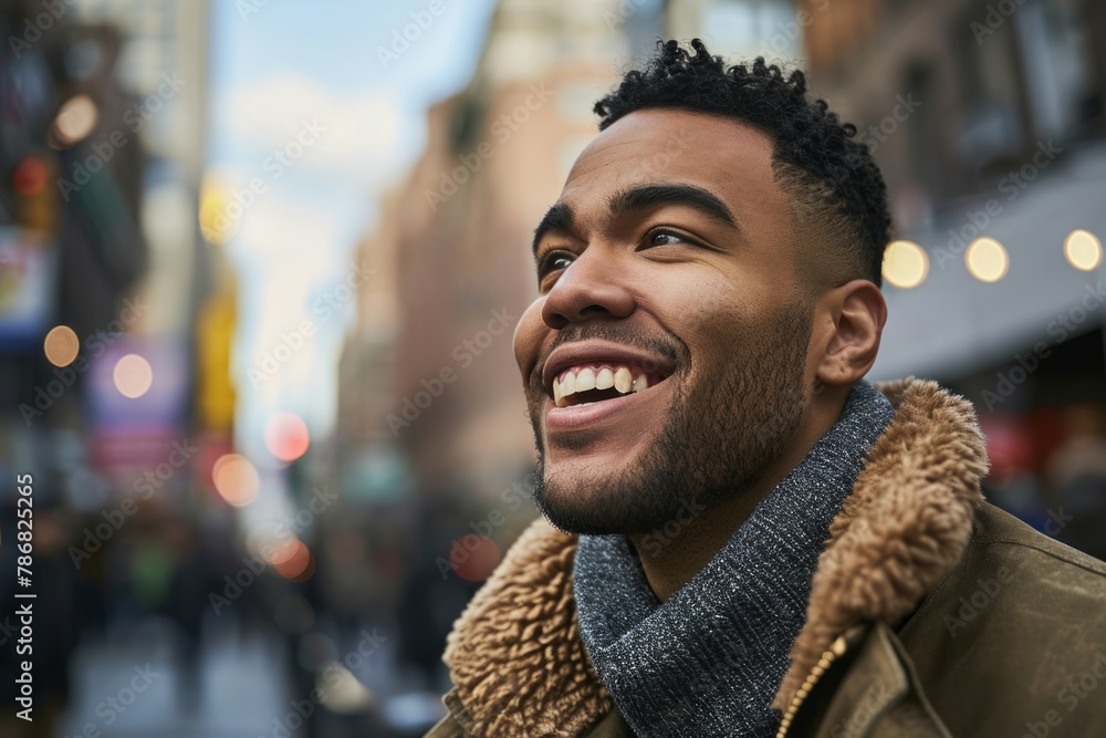 Portrait of a smiling african american man in the city Portrait of a smiling african american man in the city