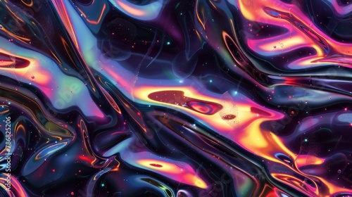 he background of liquid oil with gradient shiny colors © Super Shanoom