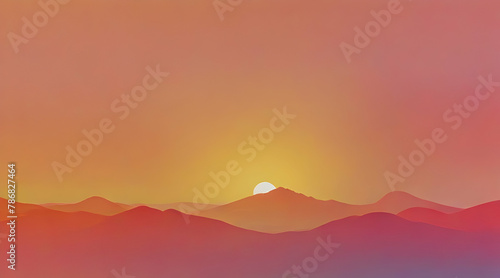 sunset in mountains