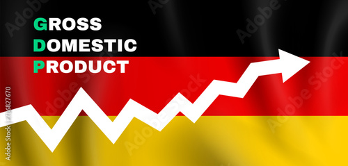 Gross Domestic Product graph Germany GDP  flag background vector illustration © tarikdiz