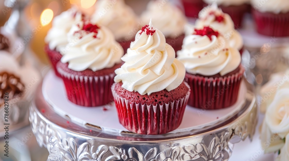 Red Velvet Cupcake served at a wedding venue