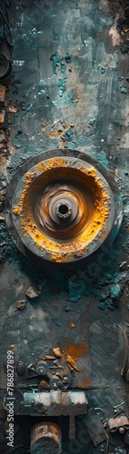 juxtapose an ancient pottery wheel with a modern electric one, showcasing the progress in techniques Highlight the contrast in a visually engaging manner