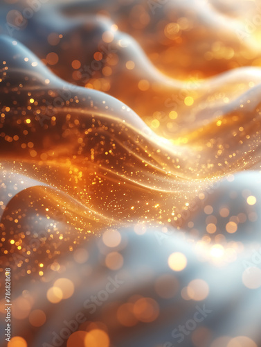 abstract 3D background, waves, curves, energy sparkles and bokeh, Wall Art Design for Home Decor, 4K Wallpaper and Background for Mobile Cell Phone, Smartphone, Cellphone, desktop, laptop, Computer