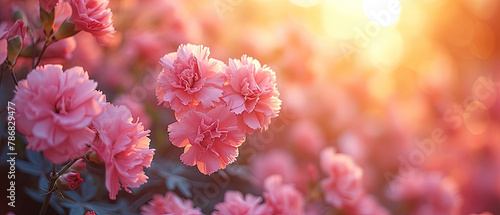 a pink flowers in the foreground of a sunset