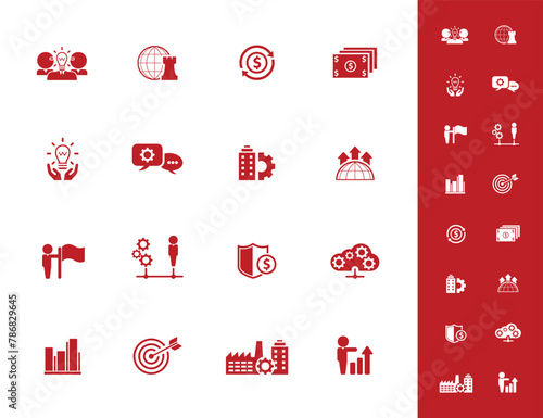 Universal business management and human resources icon set. Universal icons for web and mobile. Vector.	