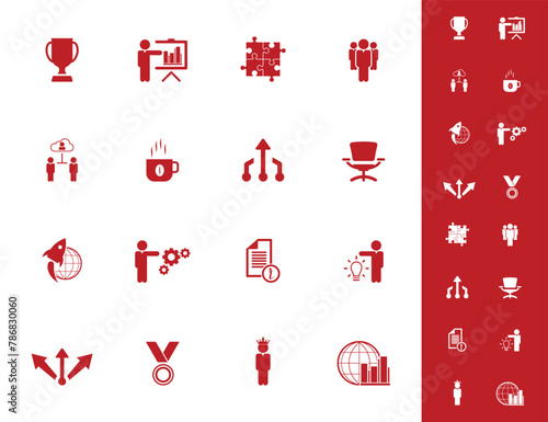 Universal business management and human resources icon set. Universal icons for web and mobile. Vector.	