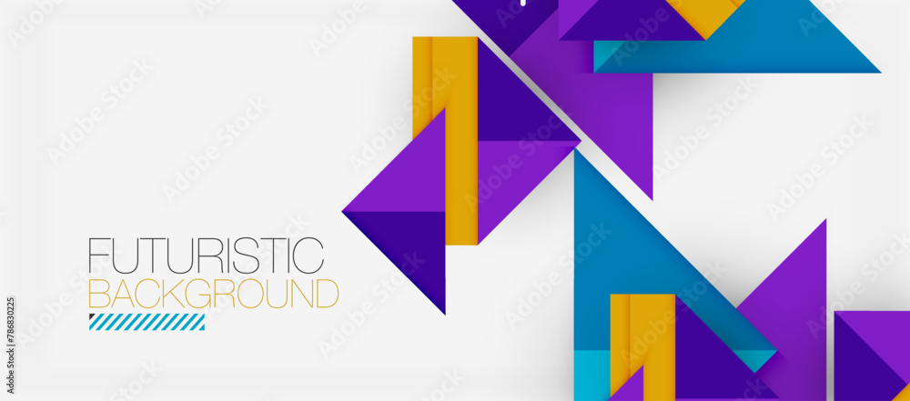 Vibrant triangles and rectangles in shades of purple, violet, and magenta create a futuristic background on a white canvas, showcasing colorfulness and geometric shapes Vibrant triangles and rectangles in shades of purple, violet, and magenta create a futuristic background on a white canvas, showcasing colorfulness and geometric shapes