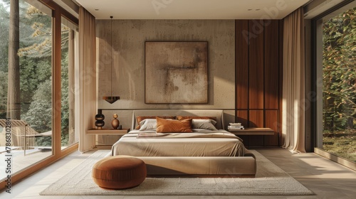 A modern style bedroom 