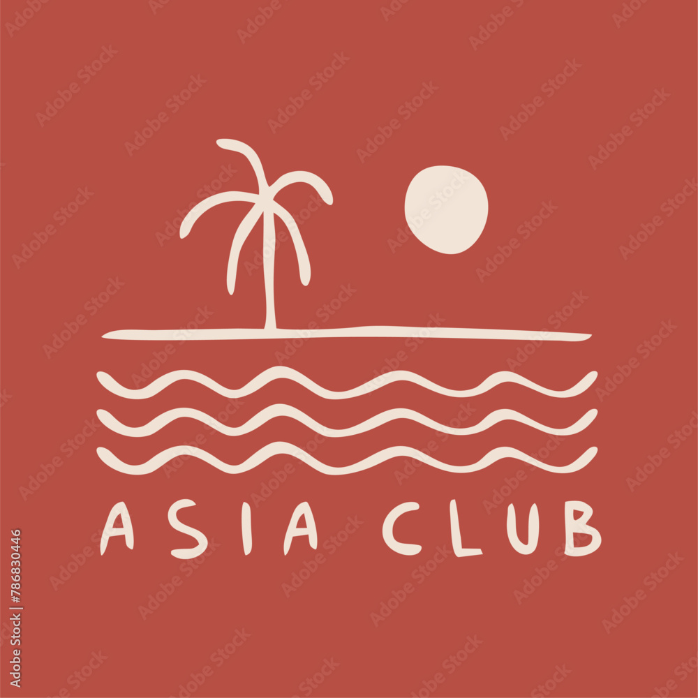 Naklejka premium Exploring Surfing with a Japanese Twist Groovy Asia T-Shirt Design