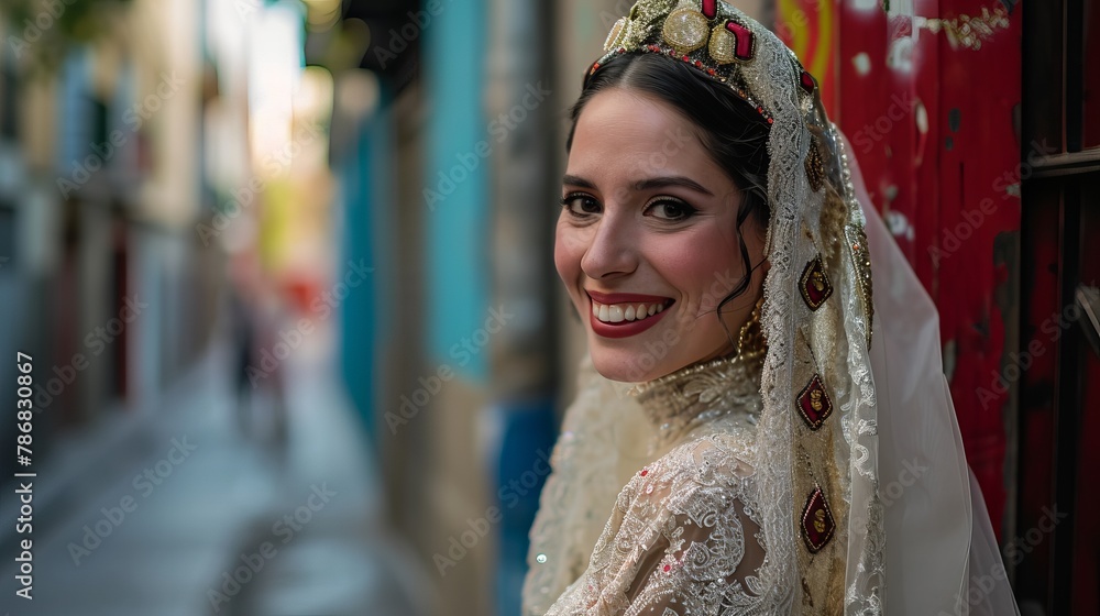 Joyful Bride from Argentina: Confidence on Buenos Aires Streets Joyful Bride from Argentina: Confidence on Buenos Aires Streets