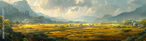 A valley where the rain is liquid gold, enriching the land and creating a wealthy, yet secretive civilization