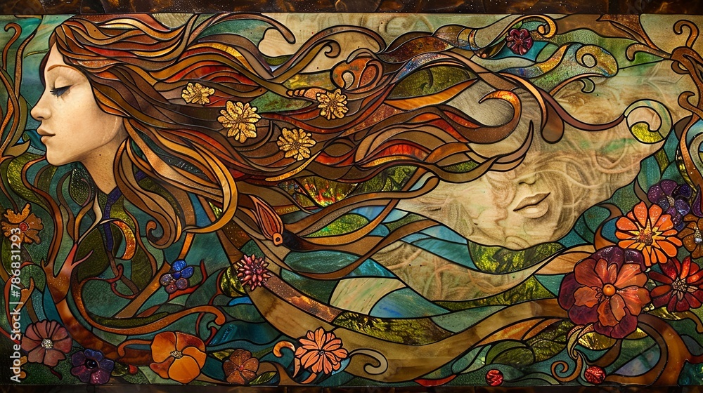 Art Nouveau Mother Nature flowing lines Art Nouveau Mother Nature flowing lines