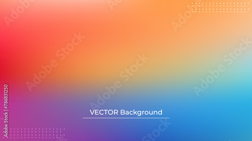 Smooth and blurry colorful gradient mesh background. Modern bright rainbow colors. Easy editable soft colored vector banner template. Premium quality