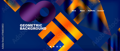 A logo with vibrant electric blue and magenta geometric shapes on an azure background. The brands symbol is an eyecatching combination of colors and graphic design elements