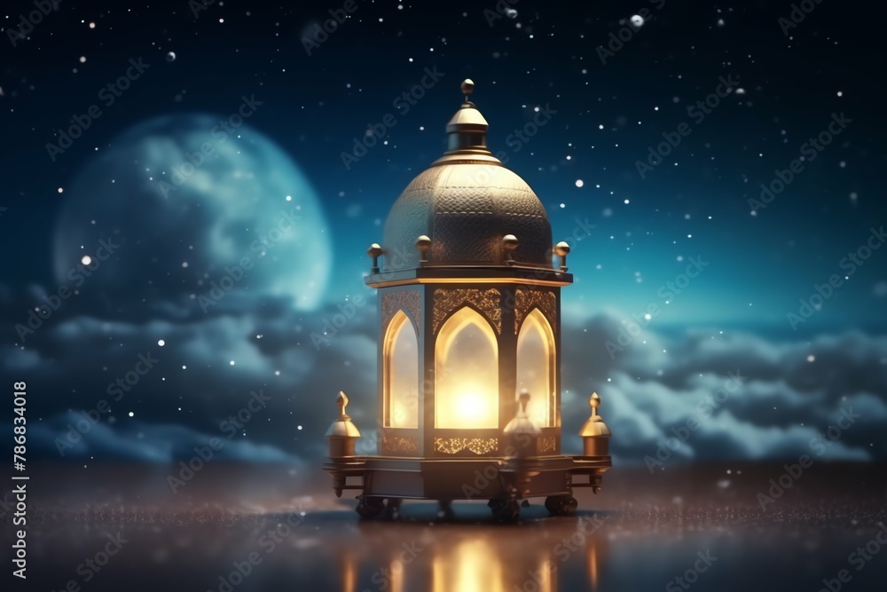 Eid mubarak and ramadan kareem greetings with islamic lantern and mosque. Eid al fitr background Eid mubarak and ramadan kareem greetings with islamic lantern and mosque. Eid al fitr background