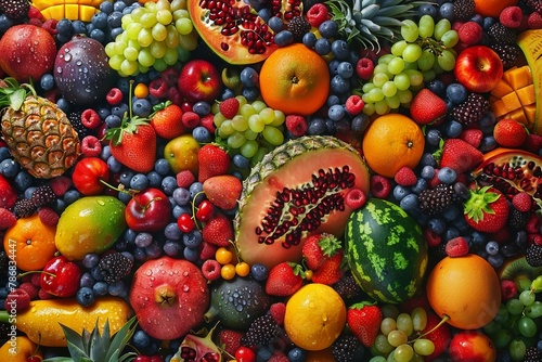 a bunch of different fruits and vegetables together
