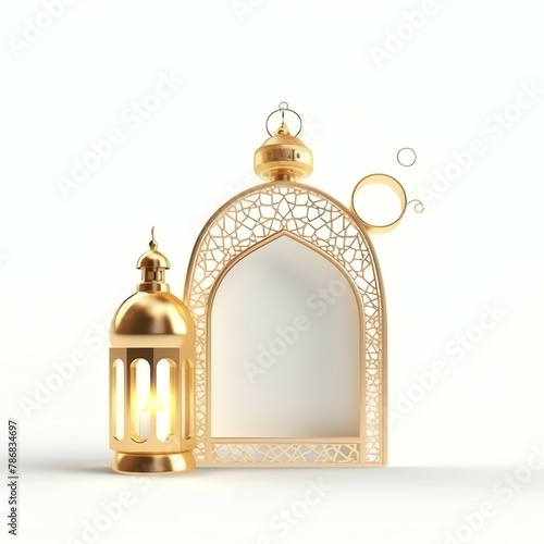 Eid mubarak and ramadan kareem greetings with islamic lantern and mosque. Eid al fitr background