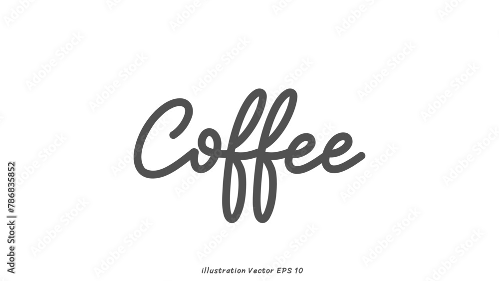 Coffee hand lettering on white background , Flat Modern design , illustration Vector EPS 10 Coffee hand lettering on white background , Flat Modern design , illustration Vector EPS 10