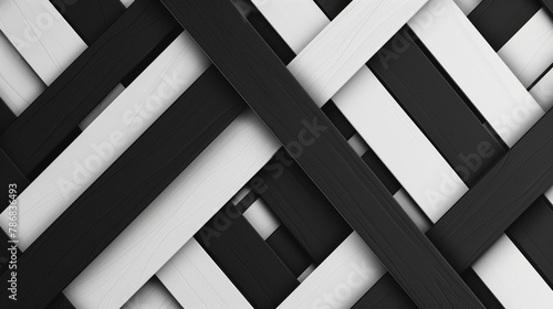 Matte black and glossy white cross in a 3D pattern, evoking classic chic.