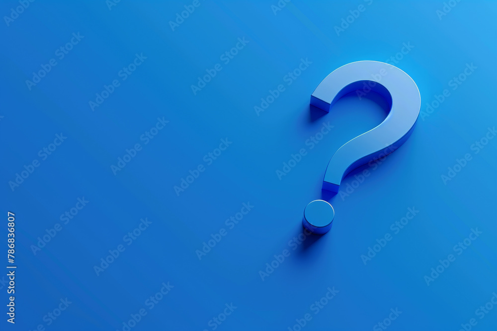 A blue background with a question mark in the middle A blue background with a question mark in the middle