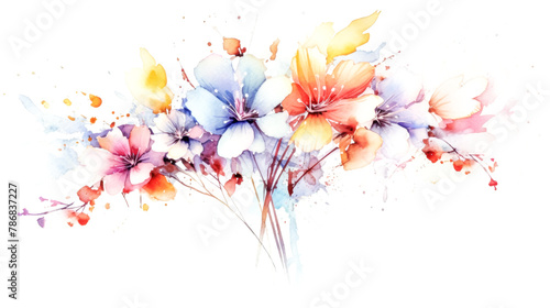 A colorful bouquet of flowers with a white background.