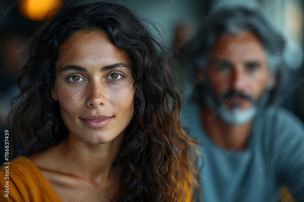A young couple in soft focus, exemplifying modern love and partnership. A young couple in soft focus, exemplifying modern love and partnership.