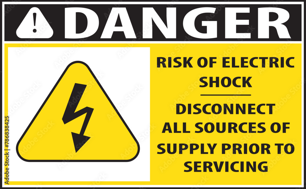 Obraz premium Electrical shock hazard warning sign.eps