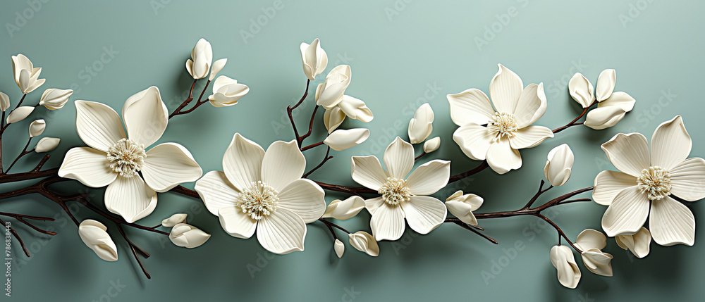 a branch of a flower with white flowers on it