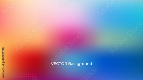 Smooth and blurry colorful gradient mesh background. Modern bright rainbow colors. Easy editable soft colored vector banner template. Premium quality