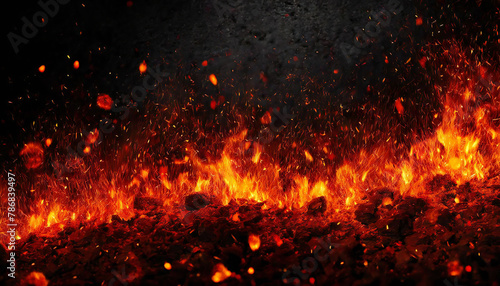 flame. sparks. Bonfire background material. campfire. Image material of burning fire.