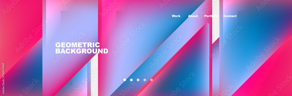 A colorful geometric pattern with pink and blue lines on a white background, featuring rectangles, triangles, tints and shades of purple, violet, and magenta, accented by electric blue accents A colorful geometric pattern with pink and blue lines on a white background, featuring rectangles, triangles, tints and shades of purple, violet, and magenta, accented by electric blue accents