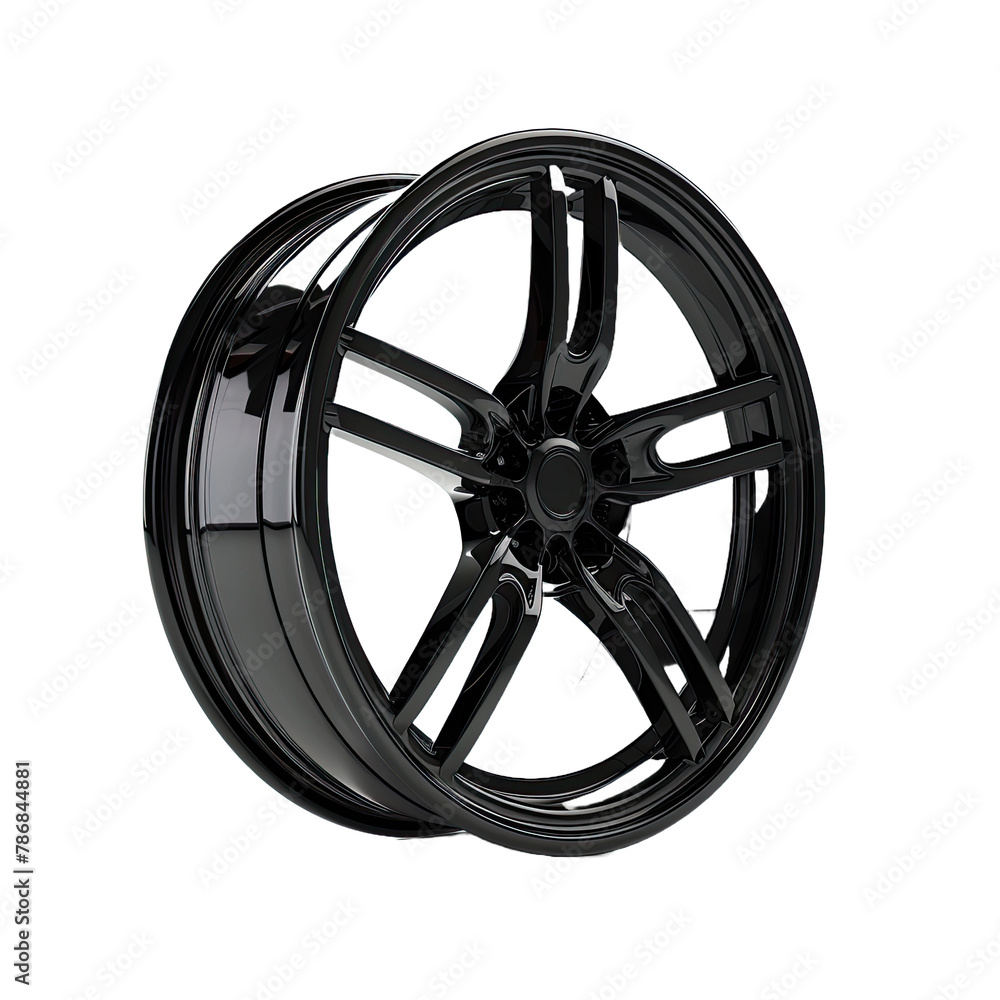 Obraz premium black wheel object on isolated white background