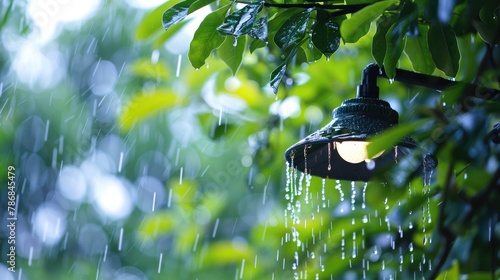 Rain sensor for irrigation Equipment that identifies precipitation and modifies irrigation setups to avoid excessive watering photo