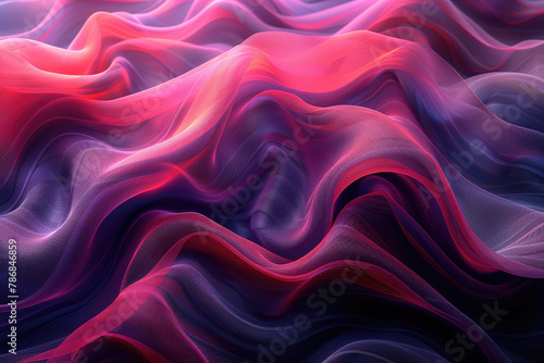 Abstract purple and pink background with flowing waves of fabric, creating an elegant and dreamy atmosphere. Created with Ai