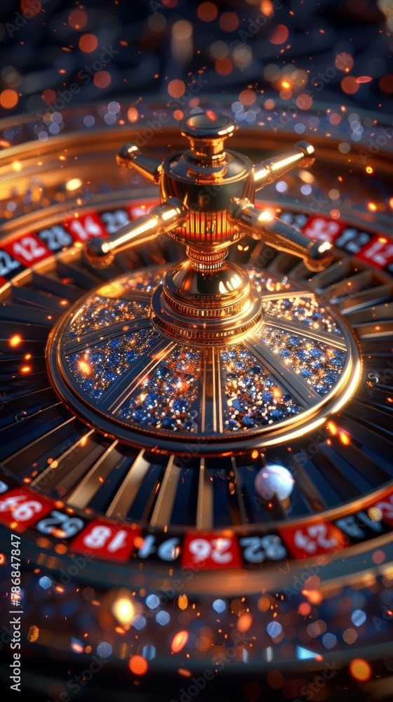 Close-Up of Roulette Wheel with Baseball in Green Slot Generative AI