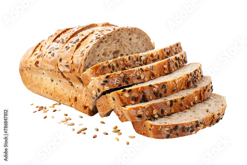Sliced loaf of multigrain bread