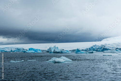 Telephoto of melting ice along the Antarctic peninsula.