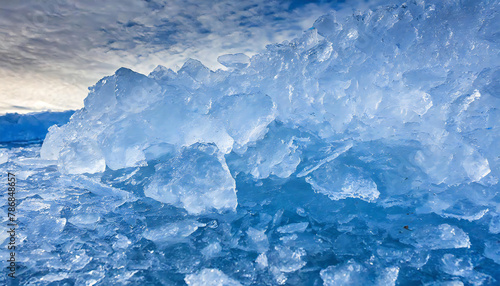 氷や流氷が残る海岸のイメージ素材。クラッシュアイス。ジュエリーアイス。ロックアイス。Image material of the coast where ice and drift ice remain. crushed ice. jewelry ice cream rock ice.
