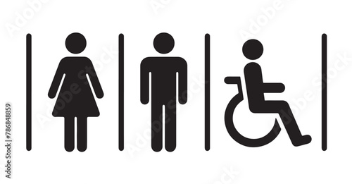 Sign of toilet including disable person toilet 
