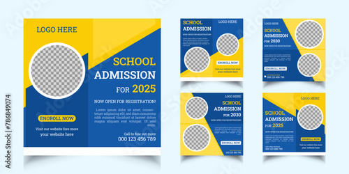 School admission social media post and web banner template