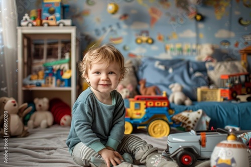 Classic toy playroom studio backdrop ideal for childrens portrait photography session