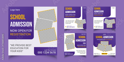 School admission social media post and web banner template