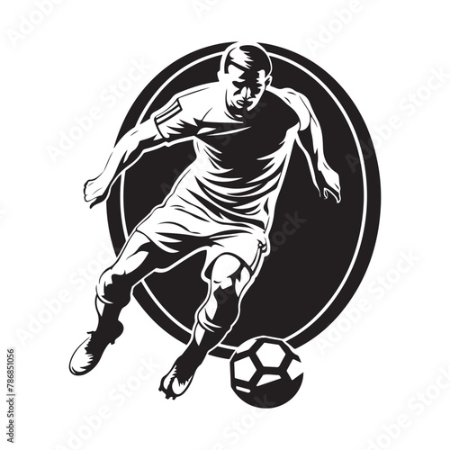 Soccer players silhouette  Vector Image, soccer player with ball photo