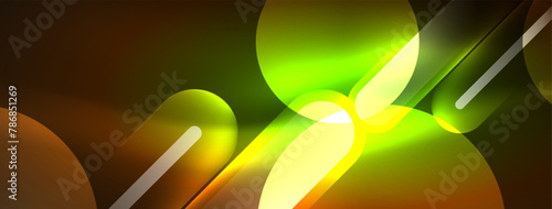 glowing circles and lines on a dark background High quality