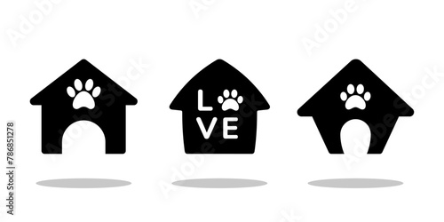Dog house vector illustration. Pet home icon vector or Pet House
